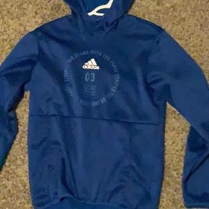 Mens small- Blue Adidas “Brand With Three Stripes”hoodie